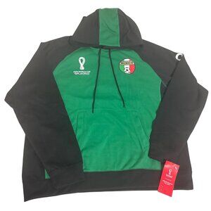 FIFA World Cup Qatar 2022 Mexico Hoodie XXL Black & Green Cotton Blend